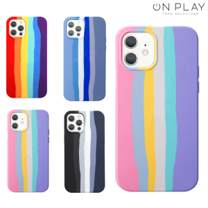 Funda Silicona Rayitas Arcoiris Iphone 13 PRO MAX –