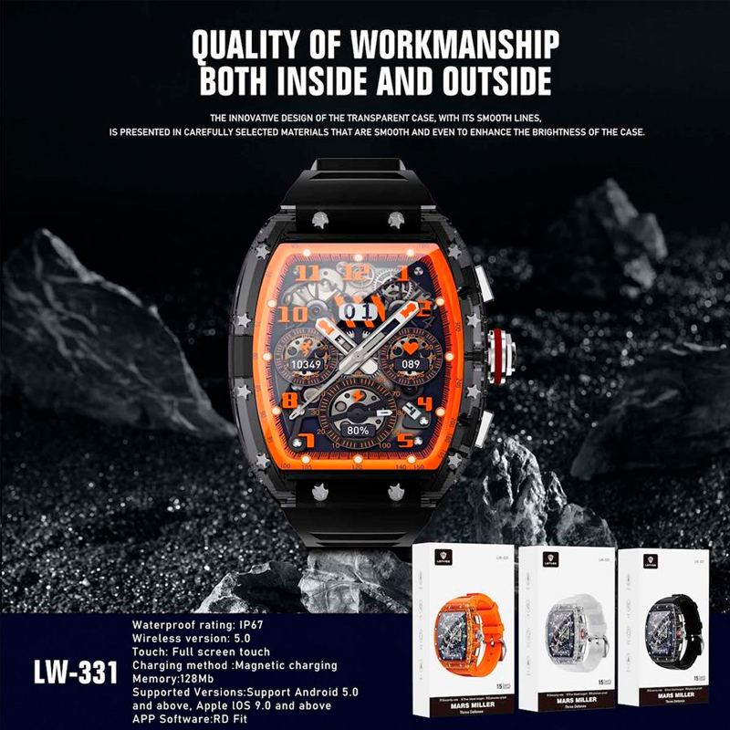 Smartwatch Reloj Inteligente Bluetooth Lenyes Lw331 Naranjo - Imagen 4