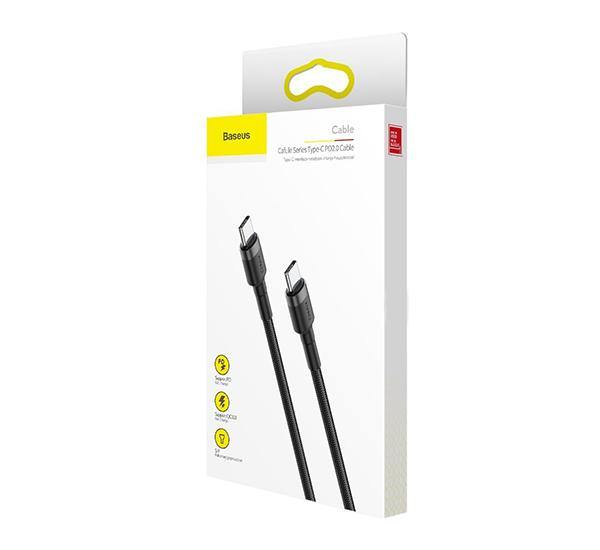 Cable Tipo C a Tipo C PD 20V 3A 60W 2 Metro Baseus Negro - Imagen 3