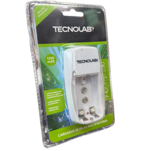 Cargador De Pilas Tecnolab Tl842 Aa y aaa 9v + 2 Pilas AAA Blanco
