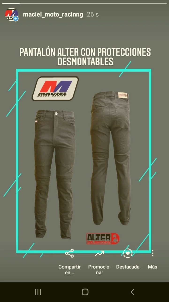 JEANS ALTER NEGRO CON PROTECCION - Imagen 2