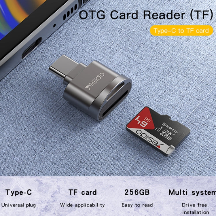 Lector de Tarjeta Mini Otg Yesido Gs19 Conector Tipo C Negro - Imagen 4