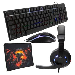 Kit Gamer Monster 4 En 1 Rgb Insertion K4125 Negro